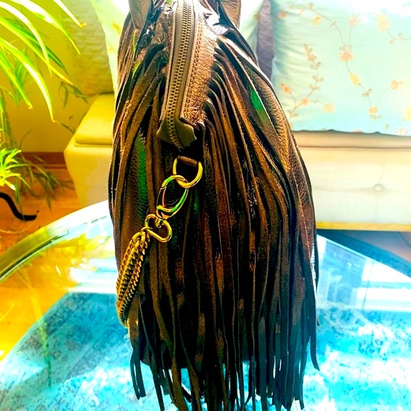 ✨Alberta Dicanio✨ Metallic Bronze Oversized Leather Hobo Bag W/Detachable Strap - Picture 5 of 16